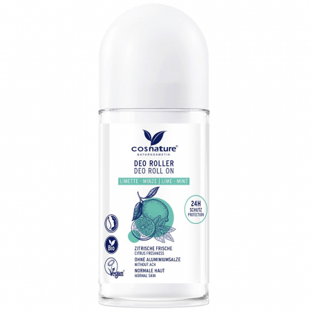 Roll-on si spray bio - Roll-on cu lime bio si menta, fara aluminiu