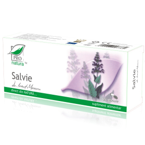 Sistemul digestiv si afectiuni digestive - Salvie, 30 capsule, Pro Natura