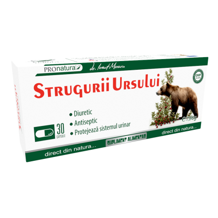 Rinichi si afecțiuni renale - Strugurii Ursului Medica, 30 capsule - Antiseptic Urinar Natural