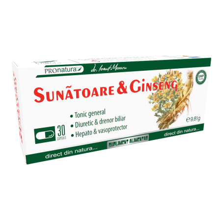 Ginseng - Sunătoare & Ginseng, 30 capsule, Medica