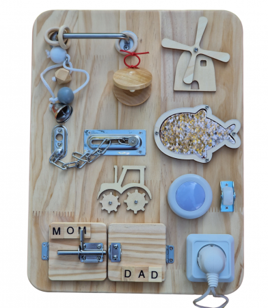Reduceri - Placa senzoriala de activitati tip Montessori (Busy Board)