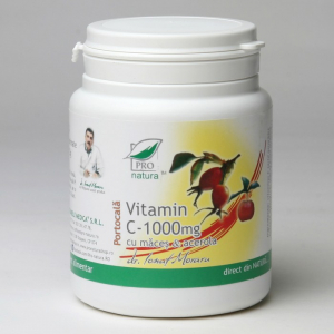 Vitamina C - Vitamina C 1000mg cu Maces & Acerola, aroma Portocale, 100 comprimate, Medica