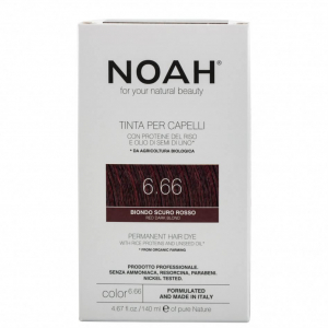 Vopsea de par - Vopsea de par naturala, Blond roscat inchis, 6.66, Noah, 140 ml