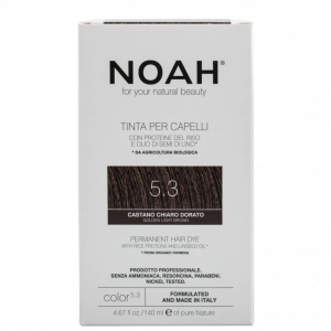 Vopsea de par - Vopsea de par naturala, Saten auriu deschis, 5.3, Noah, 140 ml