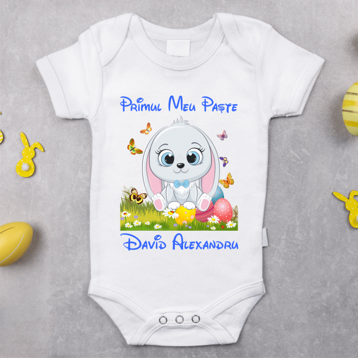 Body personalizat Paște - Iepuraș - Nume - Model Băiat [1]