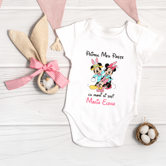 Body personalizat - Primul meu Paște cu mami și tati - Nume - Baby Minnie [1]