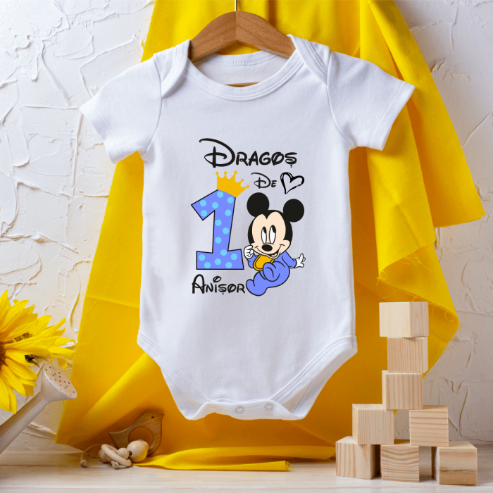 Body personalizat Aniversare 1 an - Baby Mickey [1]