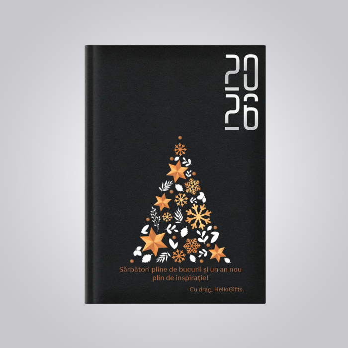 Agendă A5 datată personalizată cu mesaj - Brad - Crăciun [1]