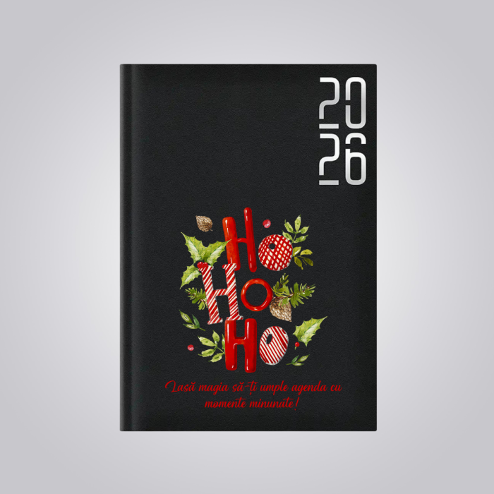 Agendă A5 datată personalizată cu mesaj - Hohoho - Crăciun - M2 [1]