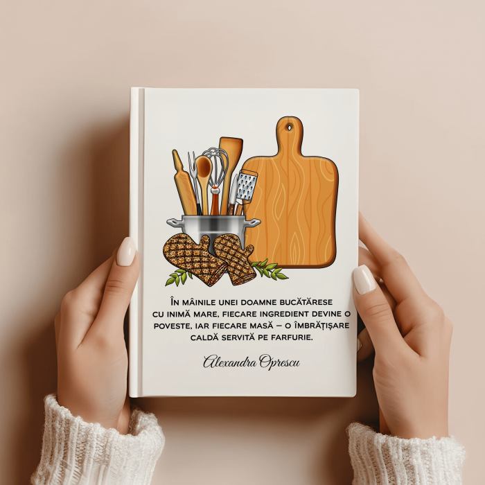Agendă personalizată albă - Bucătăreasă - Nume [1]