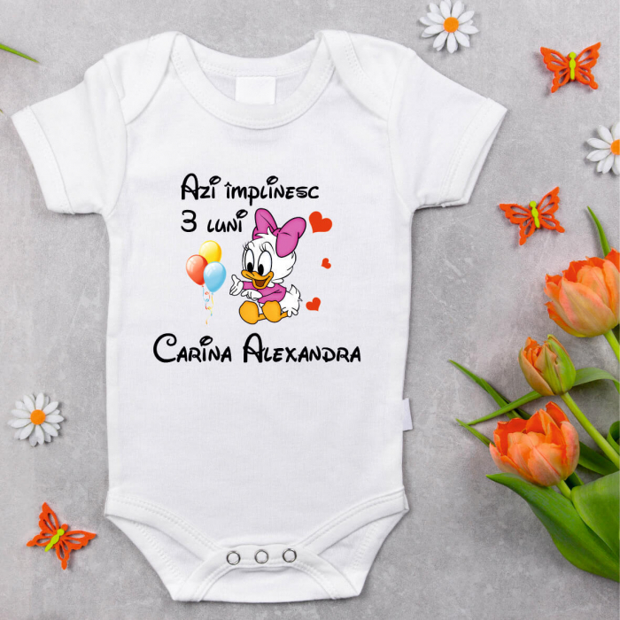 Body personalizat aniversare - Azi împlinesc 3 luni - Baby Daisy Duck [1]