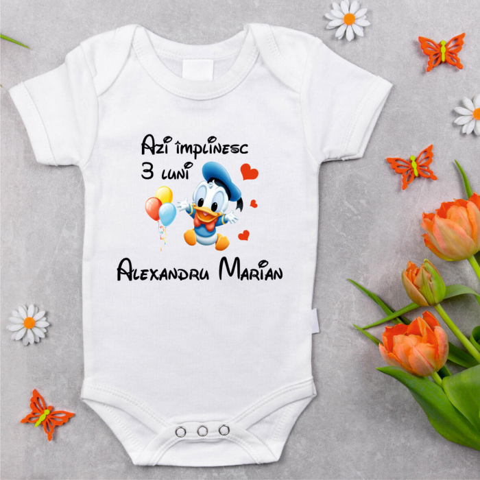 Body personalizat aniversare- Azi împlinesc 3 luni - Baby Donald Duck [1]