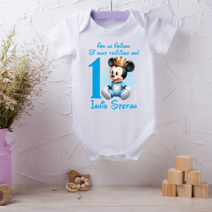 Body personalizat aniversare 1 an - Baby Mickey - Model 20 [1]
