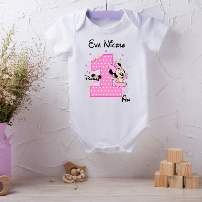 Body personalizat aniversare 1 an - Baby Minnie - Model 13 [1]