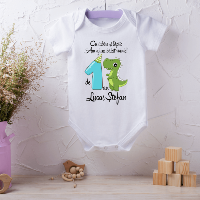 Body personalizat aniversare 1 an - Dino [1]