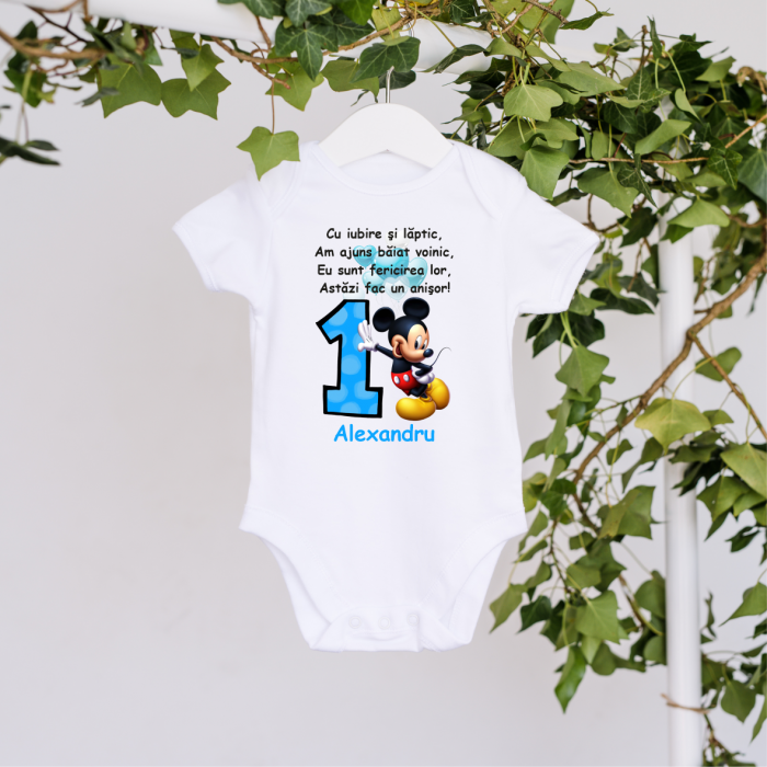 Body personalizat - Aniversare 1 an - Mickey [1]