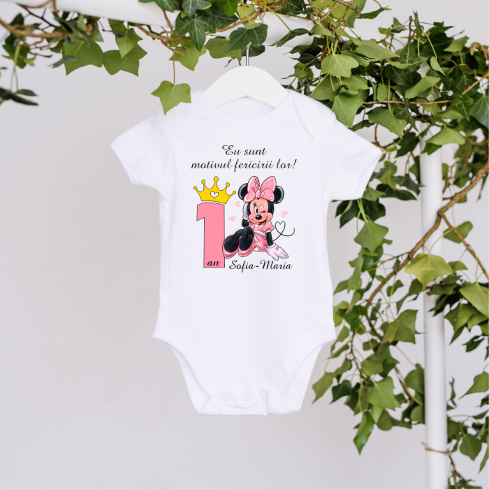 Body personalizat aniversare 1 an - Minnie - Model 10 [1]