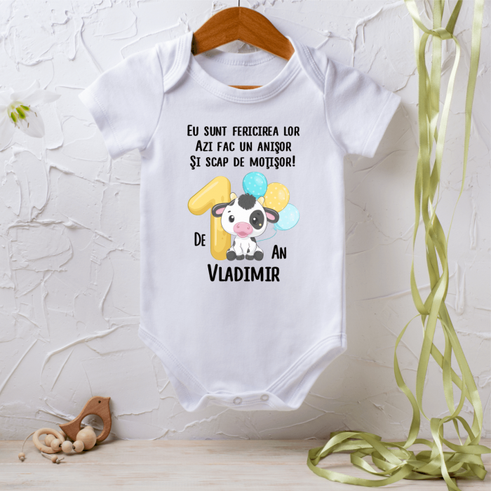 Body personalizat aniversare 1 an - Văcuță [1]