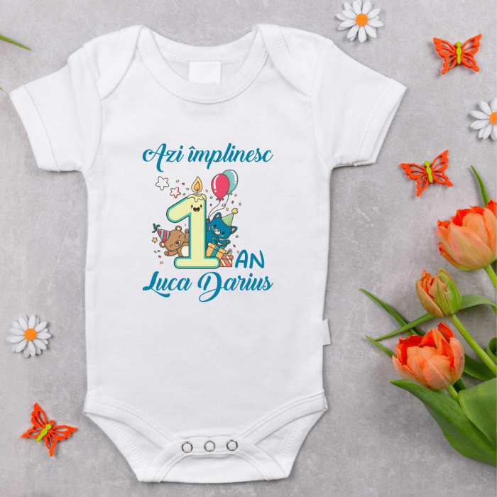 Body personalizat Aniversare - Azi Împlinesc 1 An (băiețel) [1]