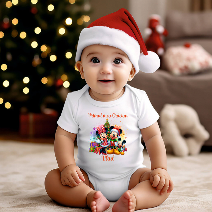 Body personalizat - Crăciun - Baby Mickey - Nume - M2 [1]