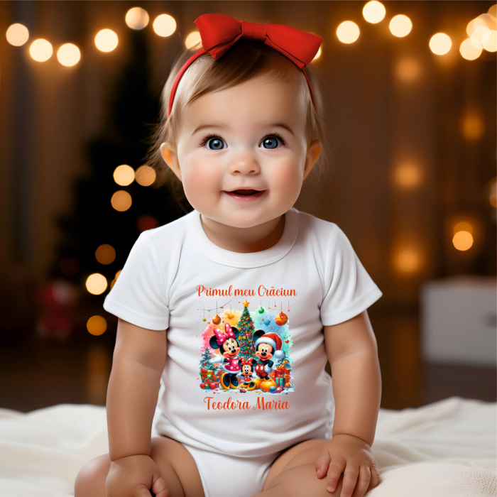 Body personalizat - Crăciun - Baby Minnie - Nume - M2 [1]