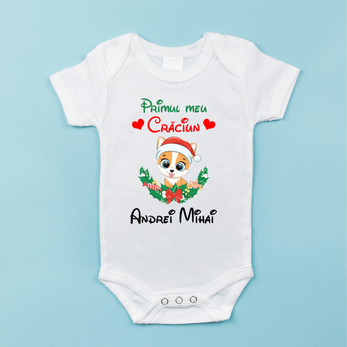 Body personalizat cu Nume - Crăciun - Cățeluș [1]