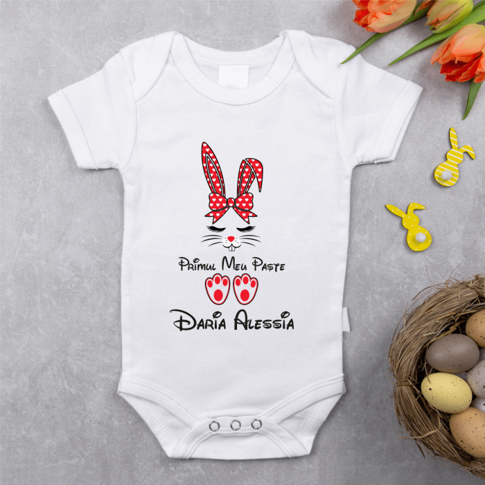 Body personalizat Paște - Iepuraș - Nume - Model Fetiță [1]