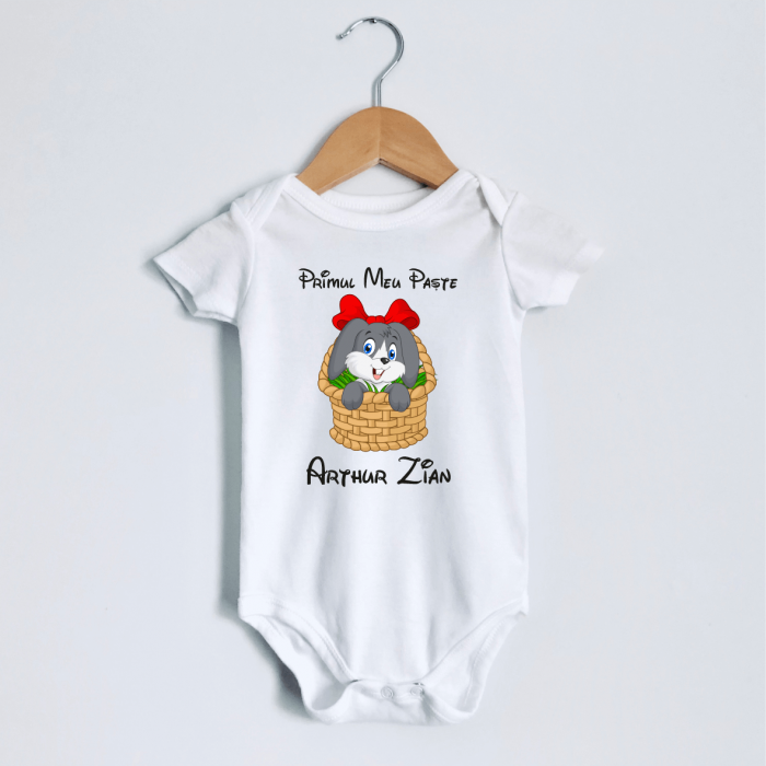 Body personalizat - Primul meu Paste - Iepuras - Nume - Model 2 [1]