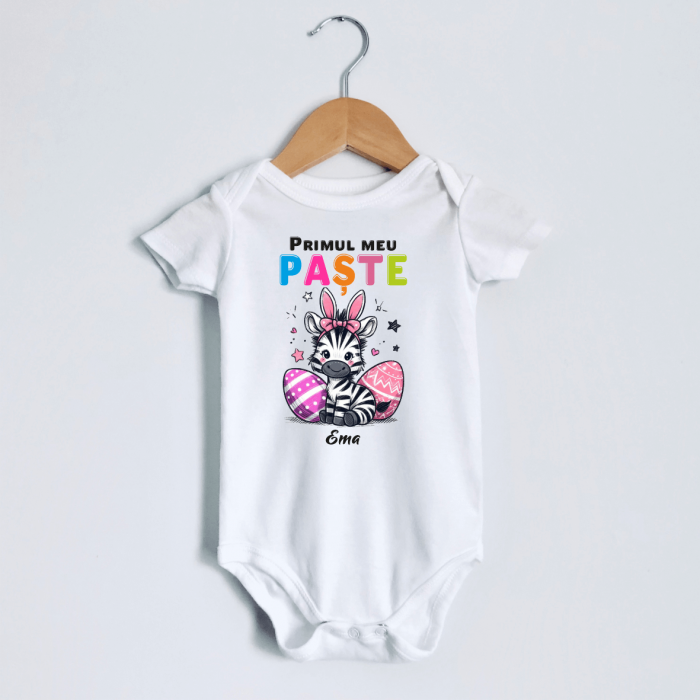 Body personalizat - Primul meu Paște - Zebră - Model fetiță [1]