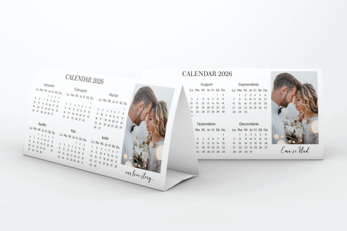 Calendar de birou personalizat cu 2 poze și mesaj [1]