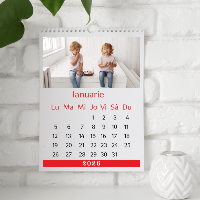 Calendar de perete personalizat cu 5 poze și text - M2 [2]