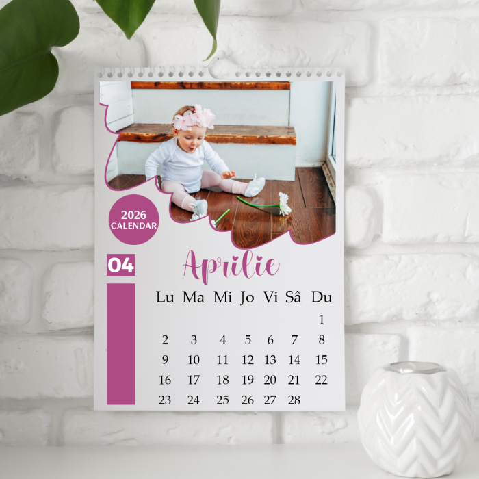 Calendar de perete personalizat cu o poză și mesaj - M2 [5]