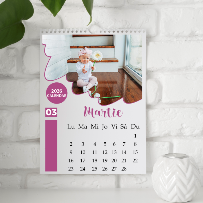 Calendar de perete personalizat cu o poză și mesaj - M2 [4]