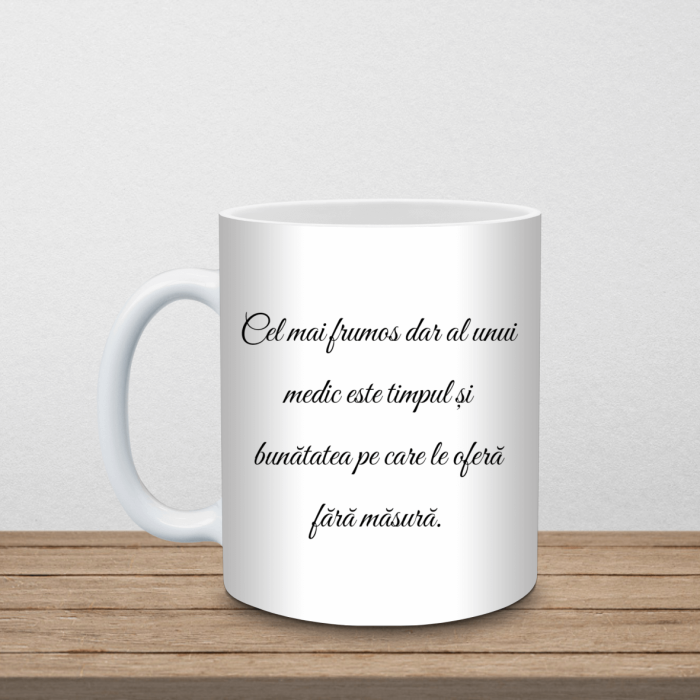Cana albă personalizată cu nume și mesaj - Pentru doctor - M2 [2]