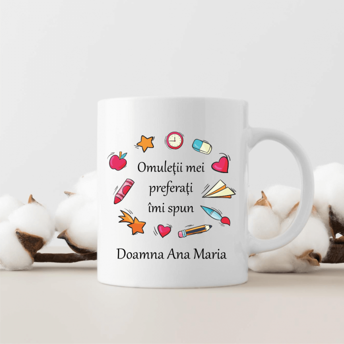 Cană personalizată - Cadru didactic - Omuleții mei preferați - Nume [1]