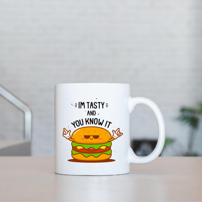 Cană personalizată cu text amuzant - I'm TASTY [1]