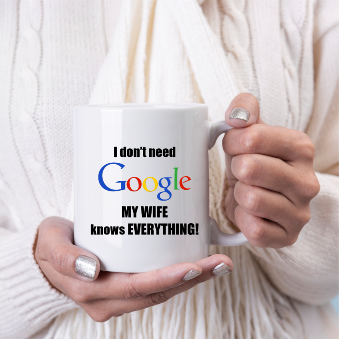 Cană personalizată  - My wife knows EVERYTHING [1]