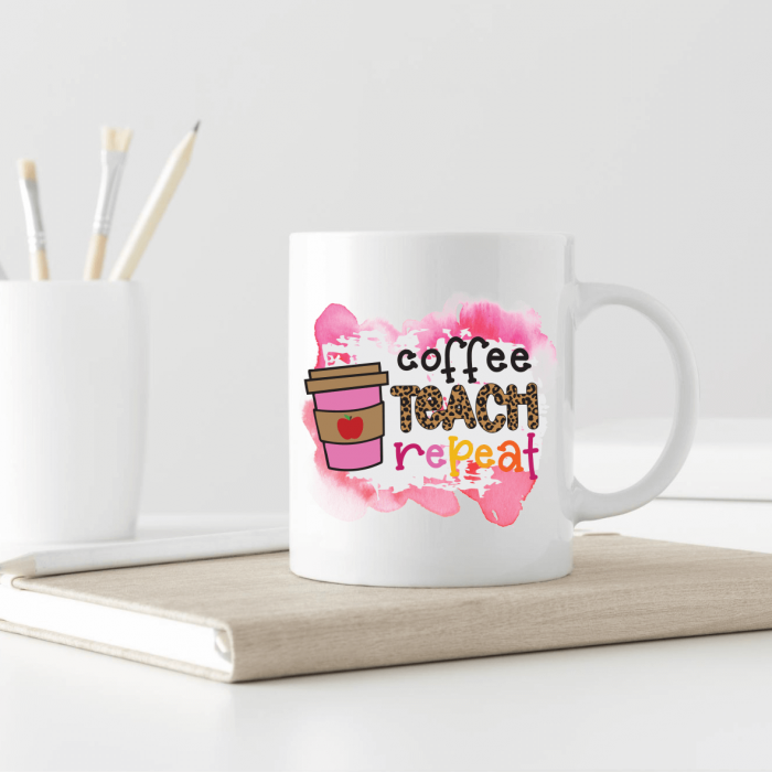 Cană personalizată - Pentru cadru didactic - Coffe - TEACH - Repeat [1]