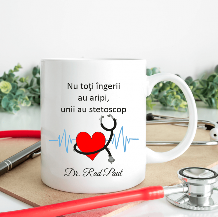 Cană personalizată pentru medic - doctor - Nu toți îngerii au aripi - M2 [1]