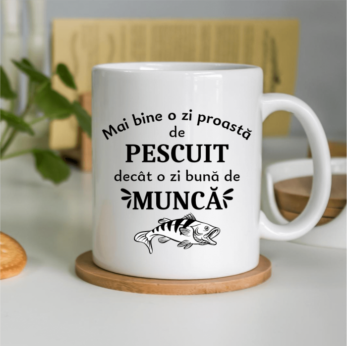 Cană personalizată - Pentru pescar - Mai bine o zi proastă de pescuit [1]