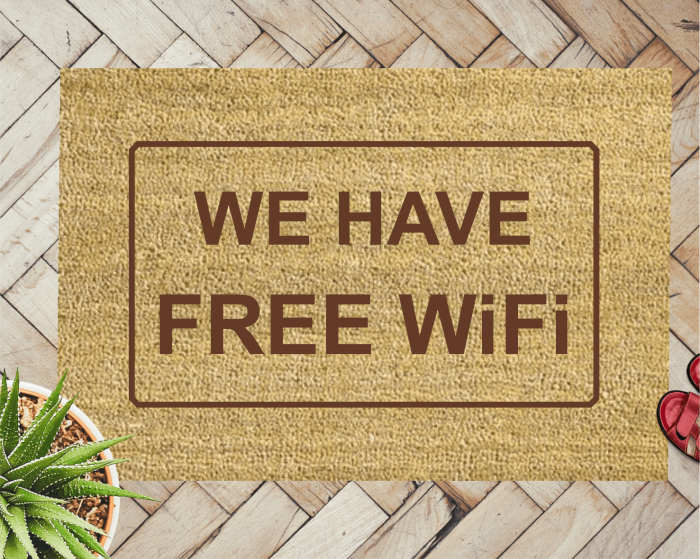 Covoraș intrare de exterior personalizat - FREE WiFi [1]