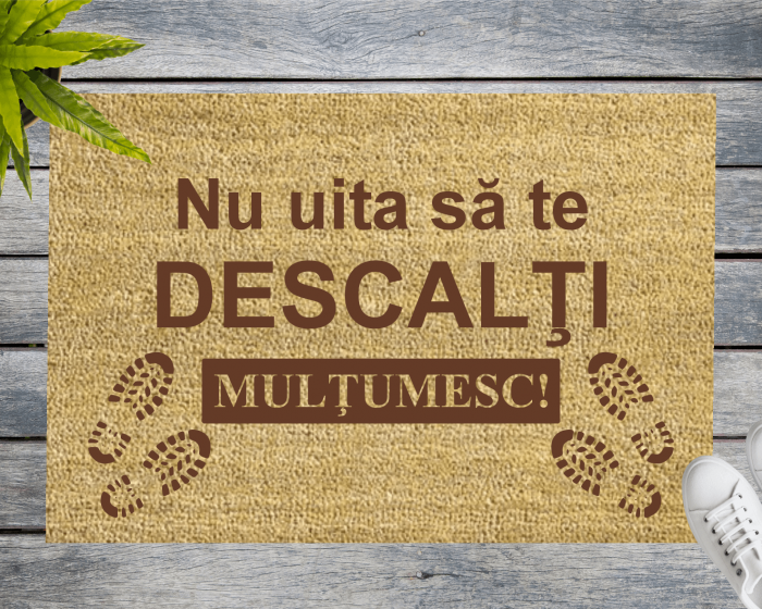 Covoraș intrare de exterior personalizat - Nu uita sa te DESCALTI [1]
