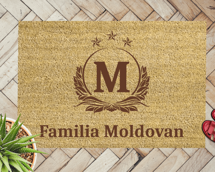 Covoraș intrare de exterior personalizat - Nume Familie [1]