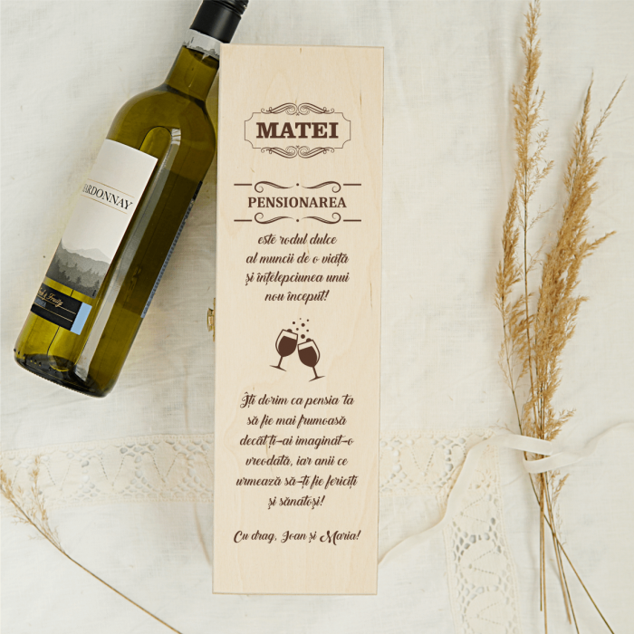 Cutie de vin personalizată - Pensionare [1]