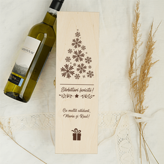 Cutie de vin personalizată - Sărbători fericite - Model 2 [1]