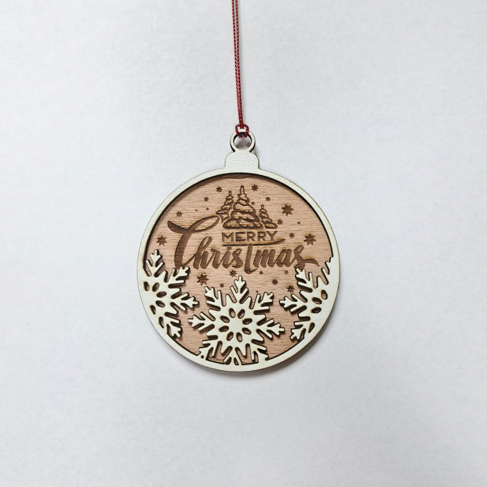 Glob personalizat din lemn - Merry Christmas [2]