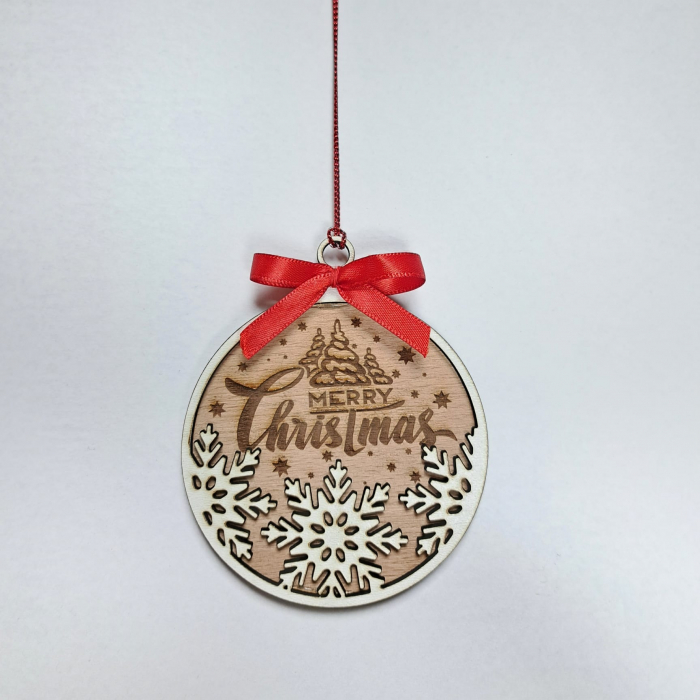 Glob personalizat din lemn - Merry Christmas [1]