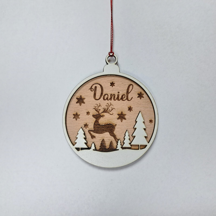 Glob personalizat din lemn - Ren - Nume [2]