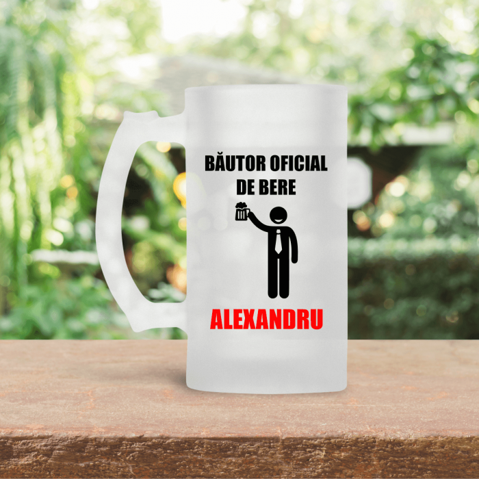 Halbă de bere personalizată - Băutor oficial de bere [1]