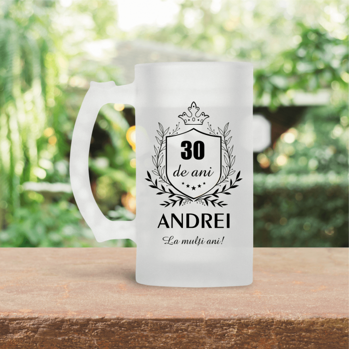 Halbă de bere personalizată - Zi de naștere - Vârstă - Nume [1]